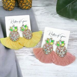 Pineapple Dangle Earrings - Add a Splash of Tropical Fun! NWT Summertime Jewelry